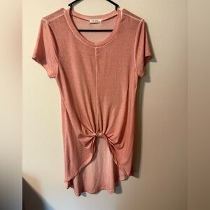 The Nines by HATCH Blush Short Sleeve Twist Top